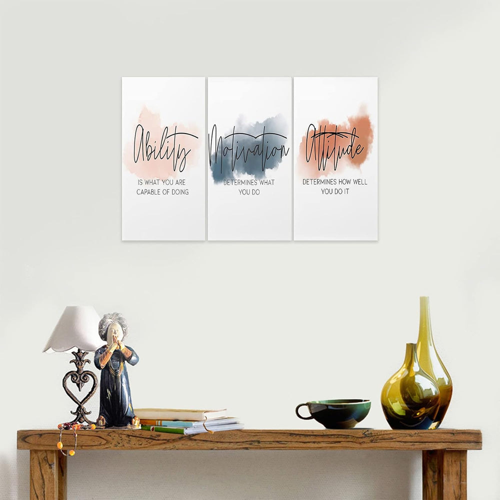 3 Piece Inspirational Canvas Wall Art, Quotes Motivational Mindset Print Pict...