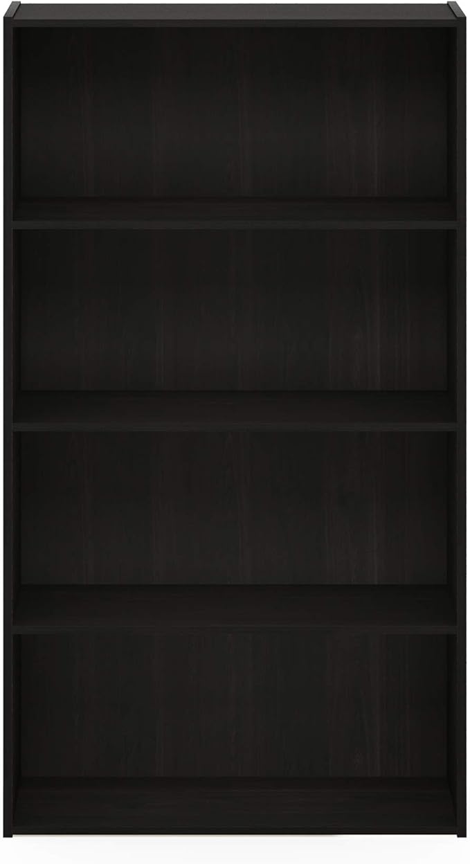 Furinno Pasir 4-Tier Bookcase / Bookshelf / Storage Shelves, Espresso