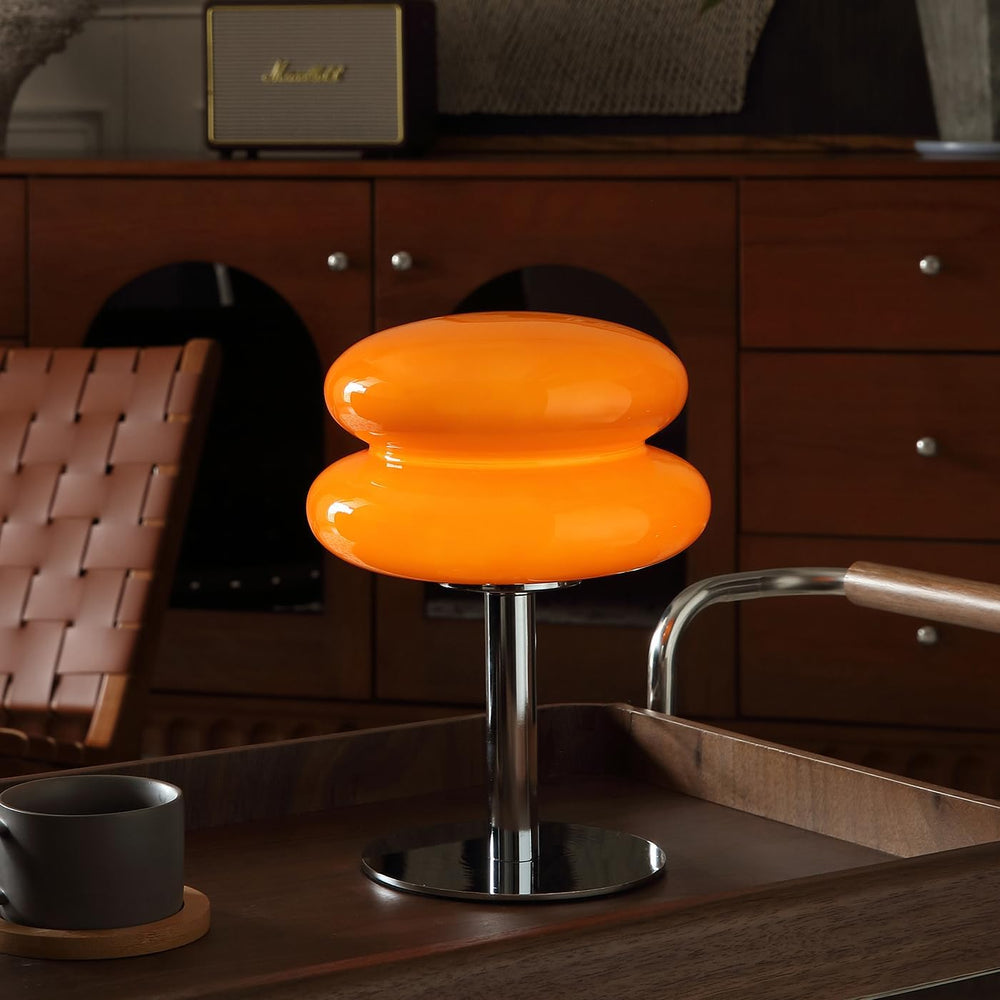 Glivpny Mushroom Lamp Table Lamp, Mid Century Modern Bedroom Lamps(Orange)