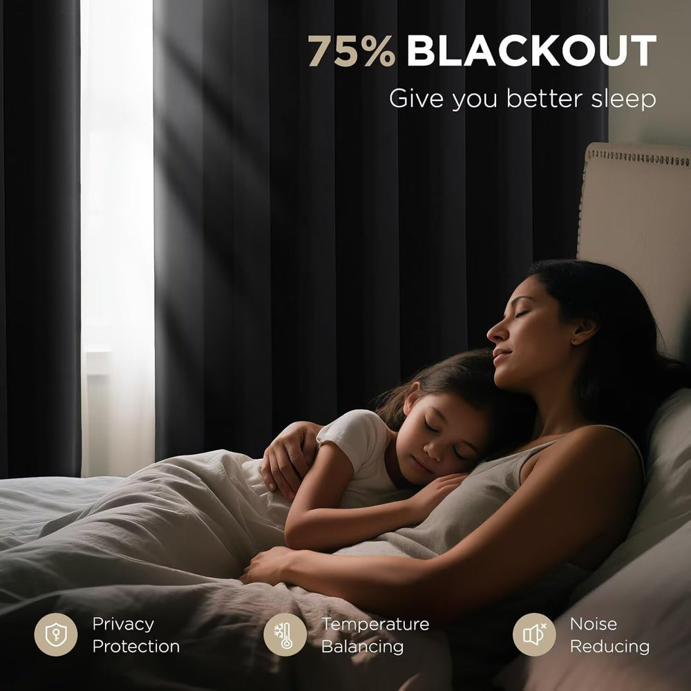 Joydeco Blackout Curtains for Bedroom, Black Out Curtains 108 Inch Long, Room...