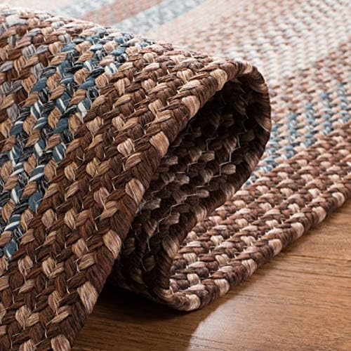 SAFAVIEH Braided Indoor/Outdoor Washable Area Rug 4'x6', Brown BRD313A