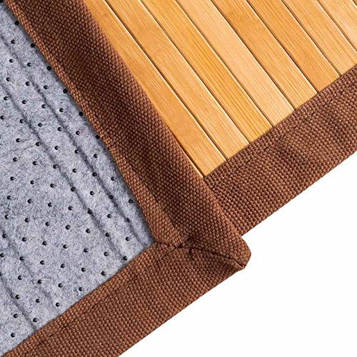 5' X 8' Floor Carpet, Bamboo Area Rug Floor Carpet Natural Bamboo Non...