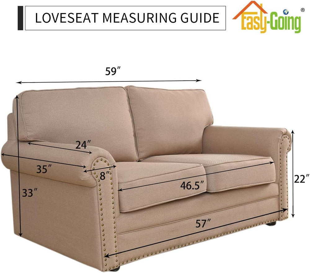 Easy-Going Stretch Loveseat Couch Covers Washable Silver Gray