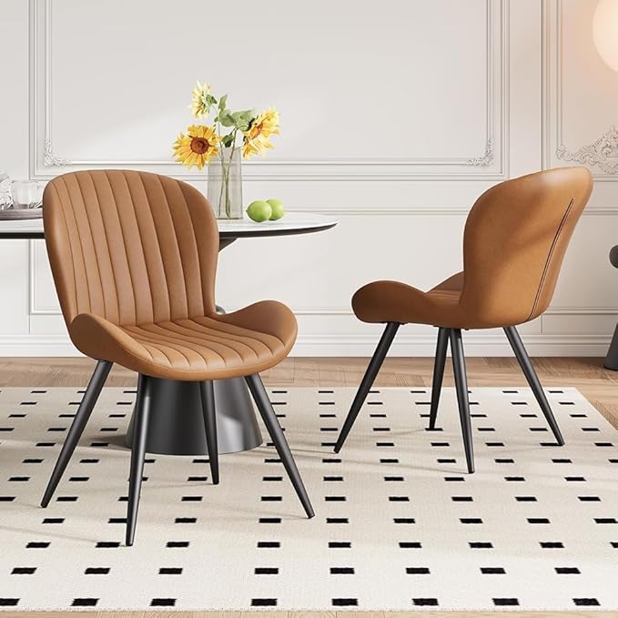 Dining Chairs Set of 2 Modern Fabric Dining Room Chairs Upholstered Dining Ch...