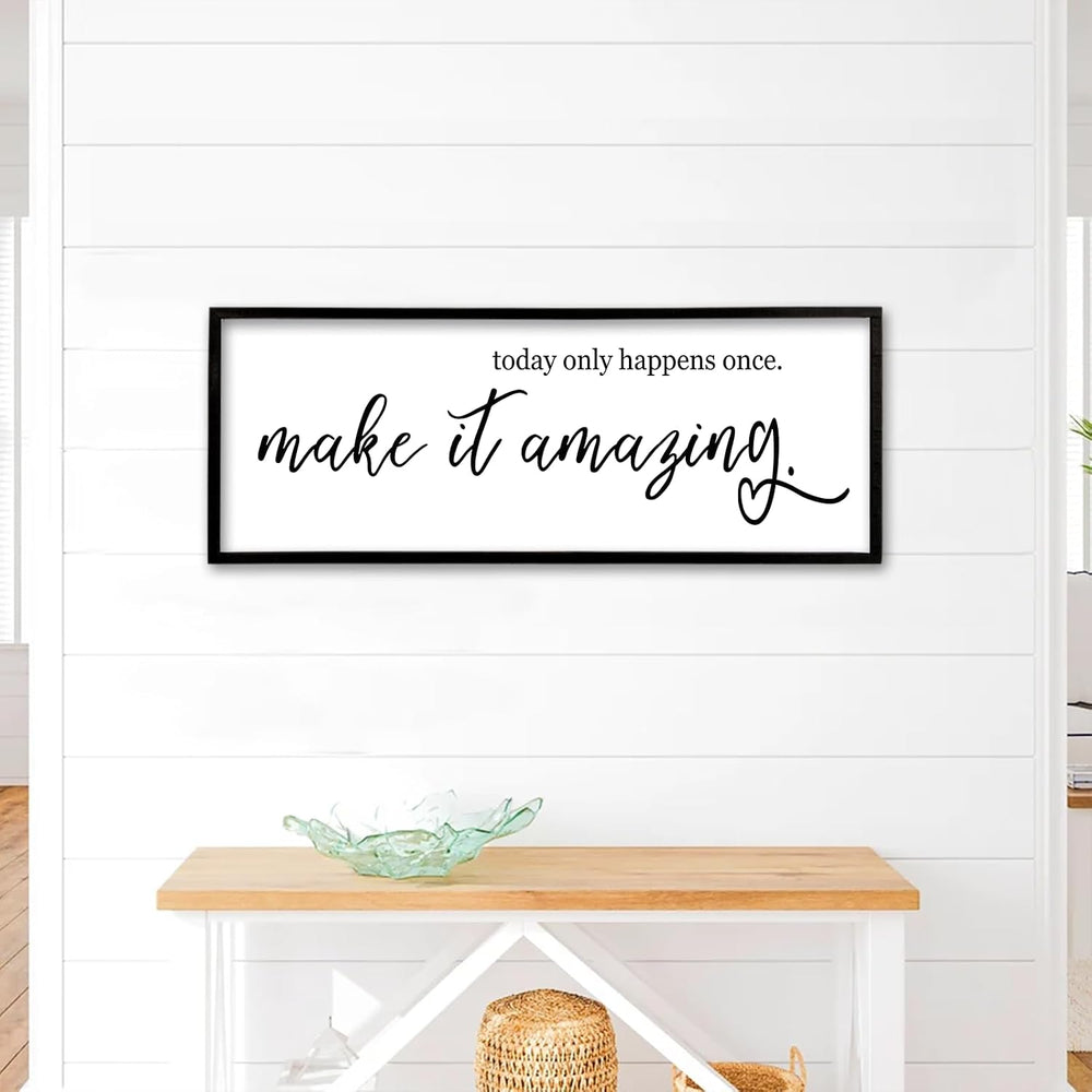 flowtorely Motivational Wall Decor Sign, 40"X15", Black