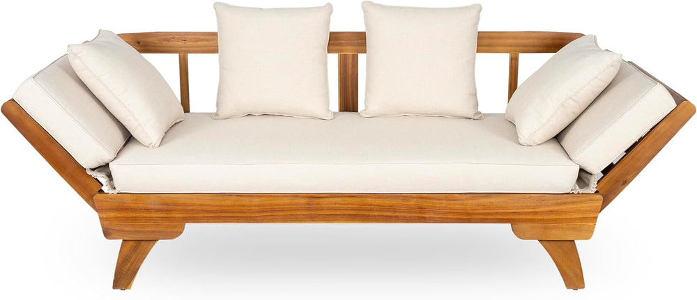 Christopher Knight Home Gary Patio Convertible Couch, Wooden Outdoor Daybed, ...
