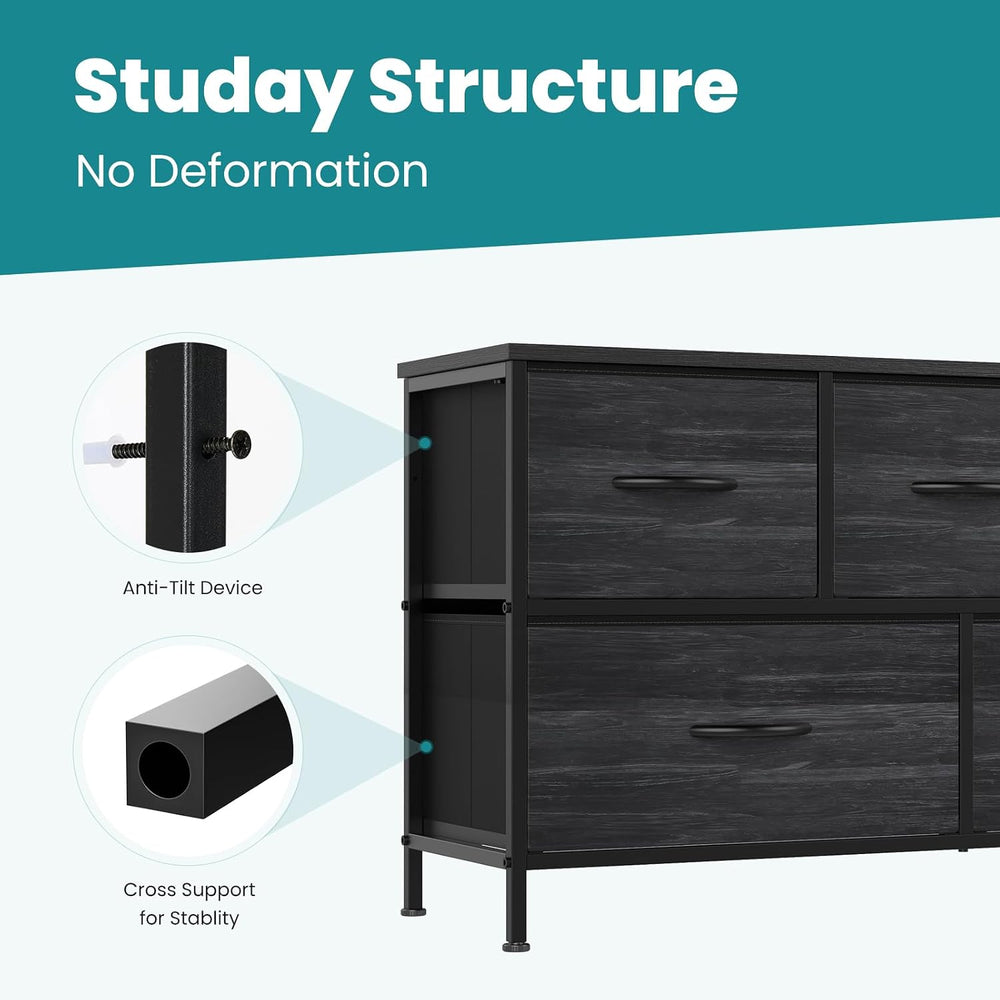OLIXIS 5 Drawer Dresser for Bedroom, Storage Organizer Unit for Closet