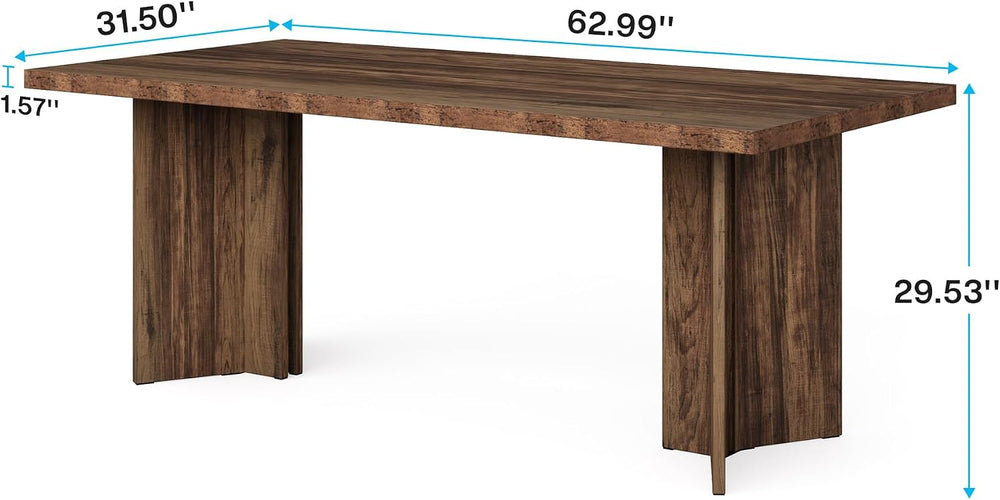 Tribesigns 63-inch Dining Table for 4-6, Farmhouse Kitchen Table with Large T...