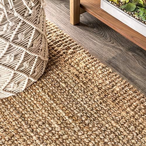 JONATHAN Y Handwoven Jute Fringe Natural Indoor Area Rug, 5x8, Pata, Bohemian...