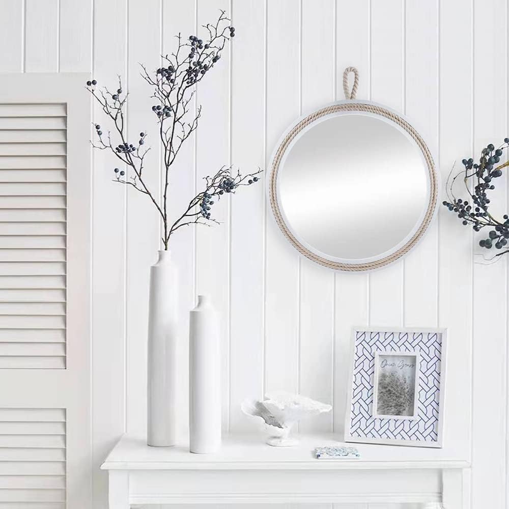 Small Decorative Mirror 11.4'' Round Hanging Mirror for Wall Nautical...