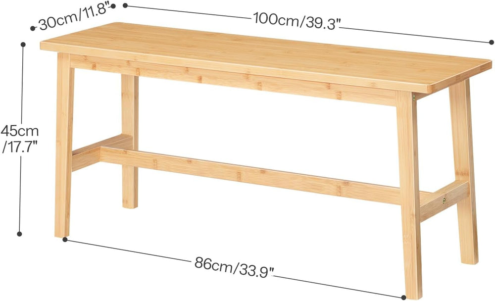 HOOBRO 39.3'' Bamboo Dining Bench, Farmhouse Table Bench, Kitchen &am...