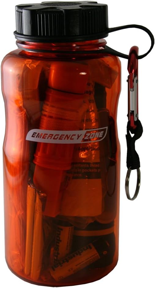 Emergency Zone Basic Survival Bottle Kit | Compact Emergency Supplies Kit for...