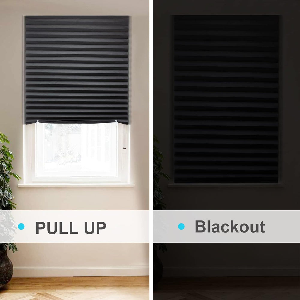 6 Pack Temporary Blackout Paper Shades for Windows,Paper Pleated Blinds with ...