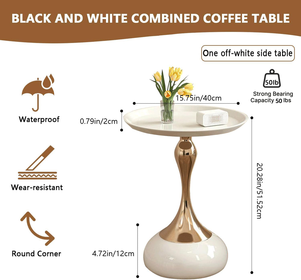 Elegant Modern Side Table - Featuring a Unique Hourglass Design, Ideal for us...