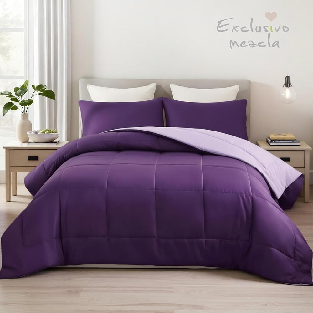 Exclusivo Mezcla Reversible Soft Queen Comforter Set, 3 Pieces