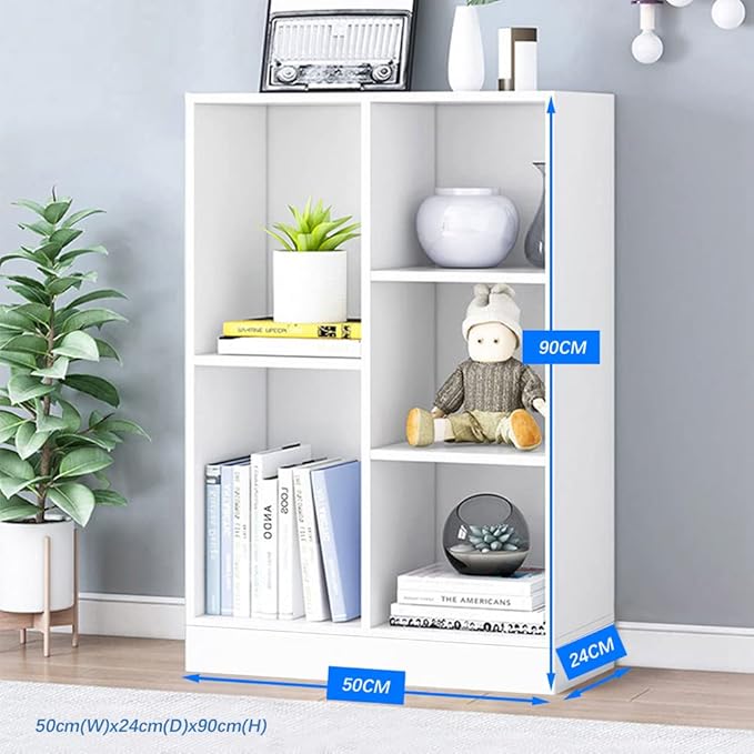 IOTXY Open Shelf Low Bookcase - Wooden 3-Tier Floor Standing Display Cabinet ...