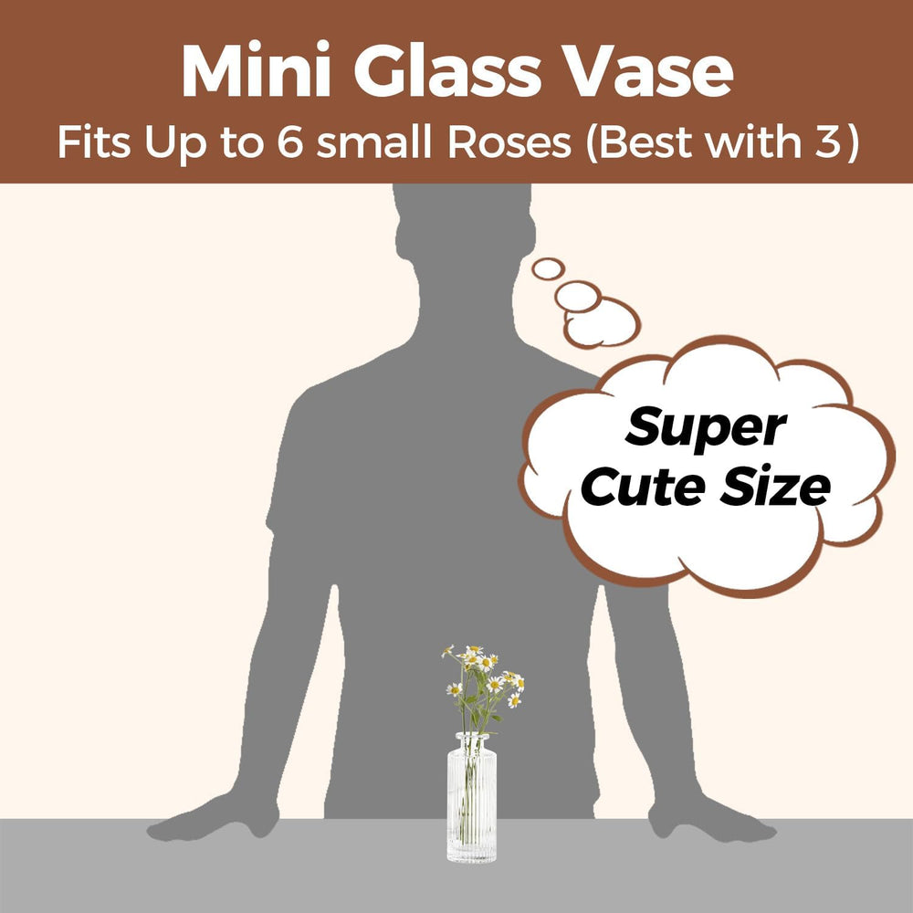 ComSaf Glass Small Bud Vases in Bulk 12 Pcs 5.2 Inch, Clear Flower Vases