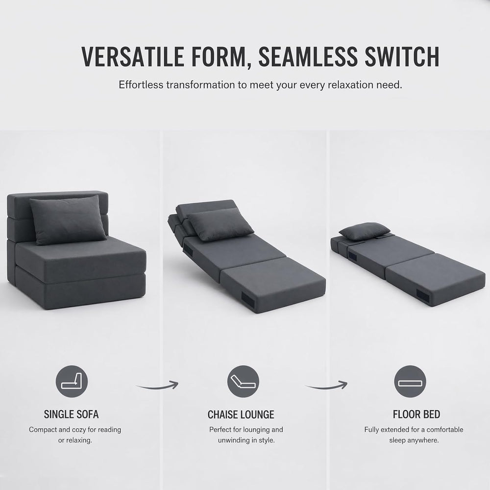 Folding Sofa Bed | Convertible Sleeper Chair Bed for Adults, Fold Out Chair t...
