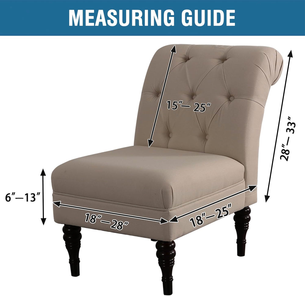 H.VERSAILTEX Armless Accent Chair Covers Thick Velvet Armless Chair Slipcover...