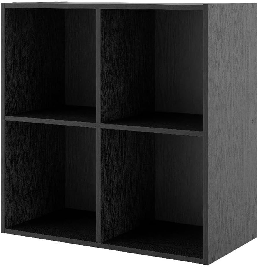 Homes: Inside + Out Apexa 4-Cube Storage Organizer Shelves, Stackable Wood Bo...