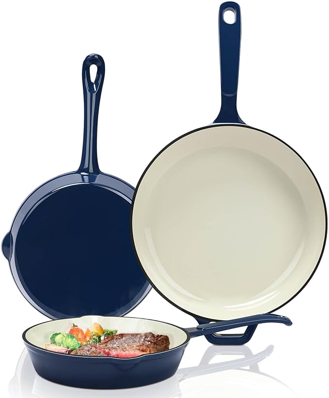 Hisencn Enameled Cast Iron Skillet Set