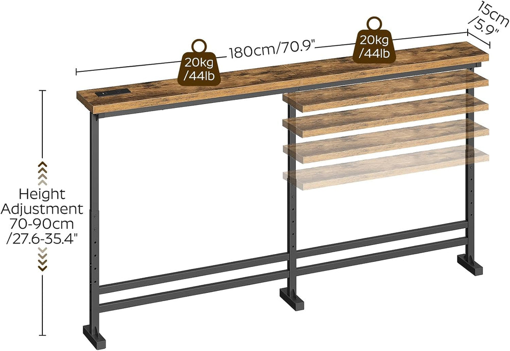 YATINEY 70.9" Console Table with Adjustable Height (27.6"-35.4"...