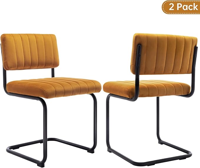 ONEVOG Velvet Dining Chairs Set of 2, Upholstered Kitchen Dining Room Chair, ...