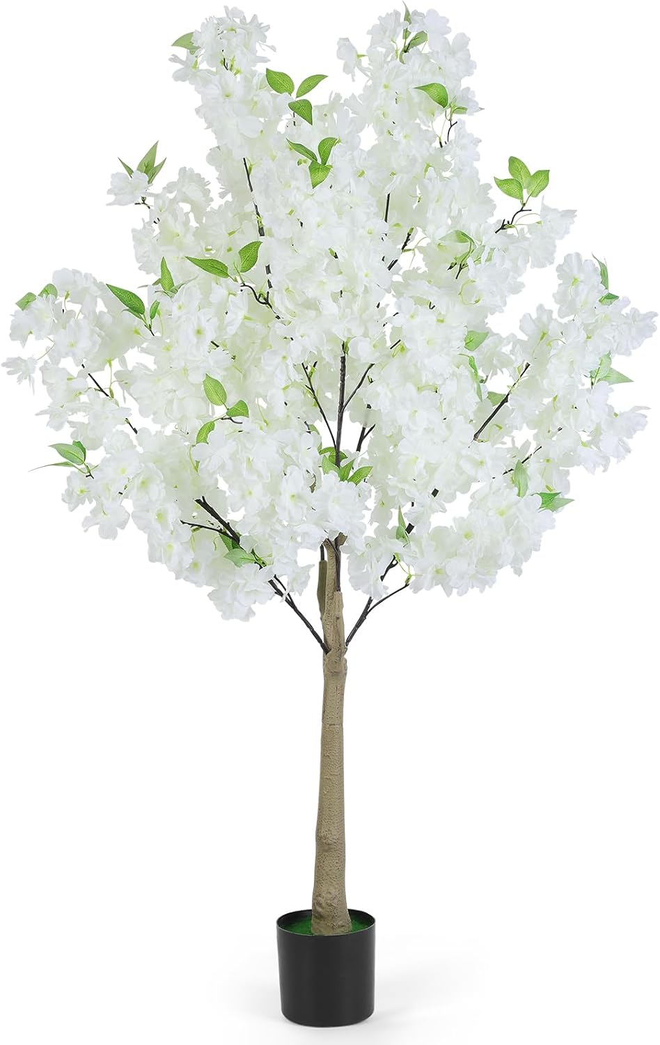 4FT White Artificial Cherry Blossom Tree with Pot for Home Wedding Decor