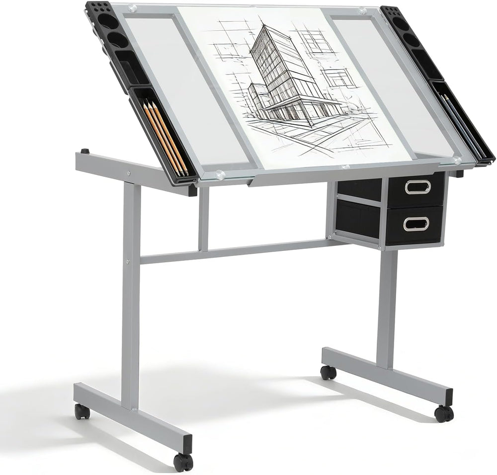Magshion Drafting Table Adjustable Drawing Table | Art Craft Desk with 0-65° ...