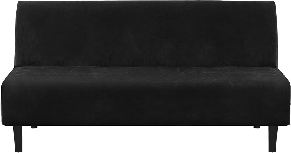 H.VERSAILTEX Velvet Futon Cover Armless Sofa Covers Sofa Bed Covers Stretch F...
