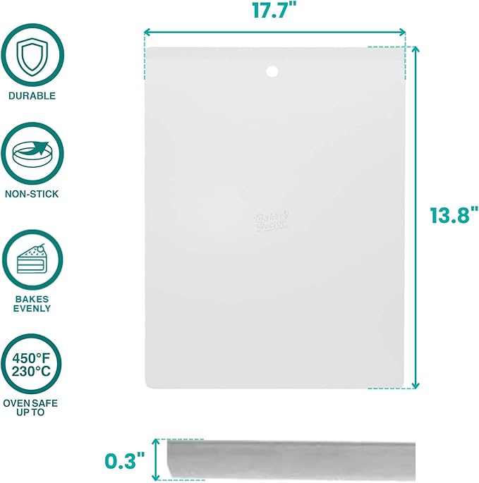 Baker's Secret 2pcs Large Flat Cookie Sheet 18" x 14" Aluminum ...