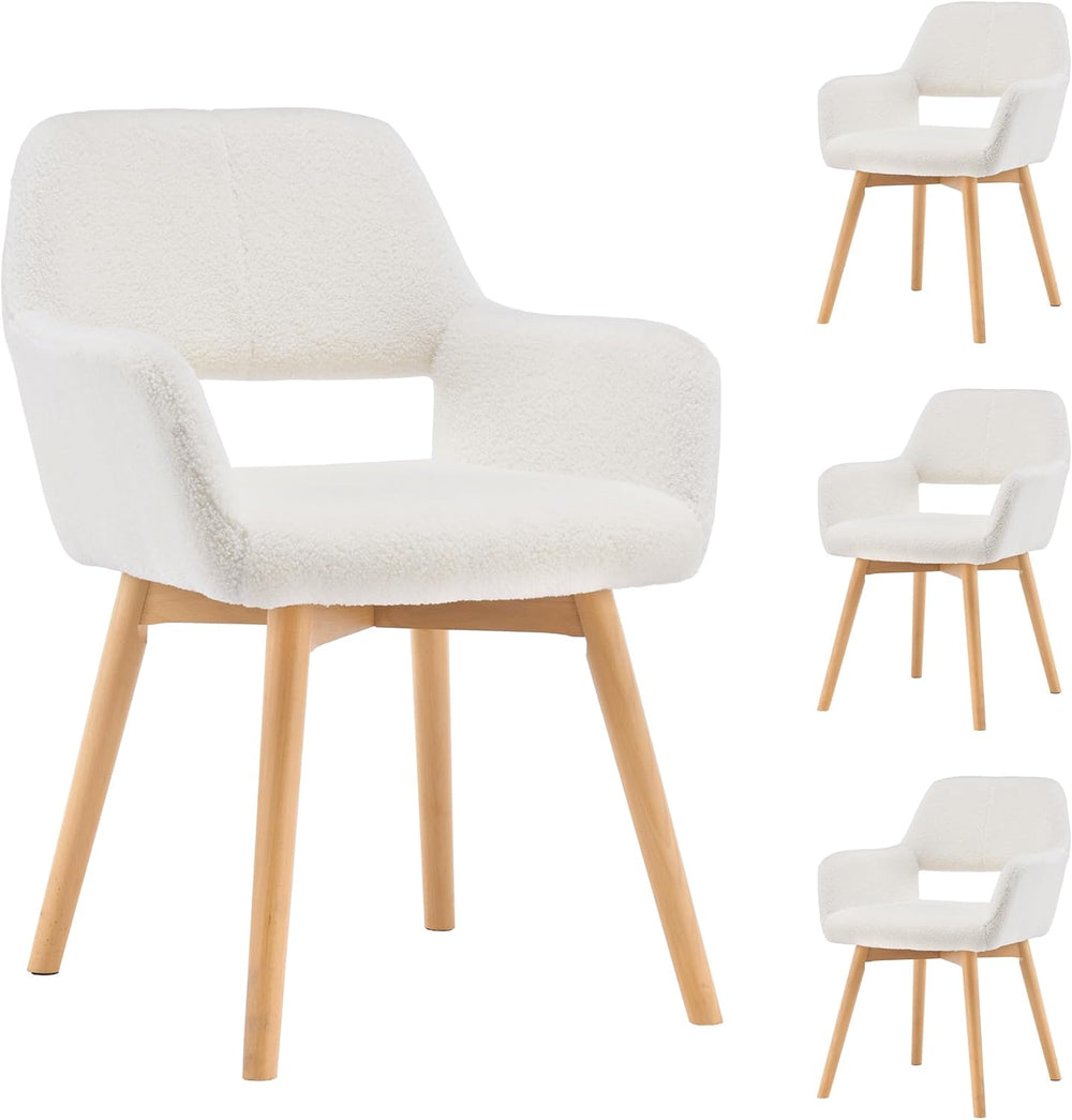 Mid Century Modern Dining Chairs Set of 4 & 2 & 6 Comfy Accent Chair ...