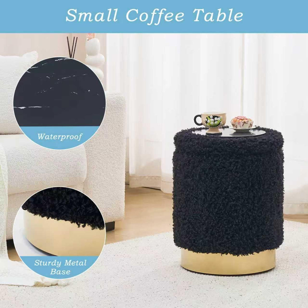 Velvet Storage Ottoman Multipurpose Footrest Stool with Metal Base Modern Rou...