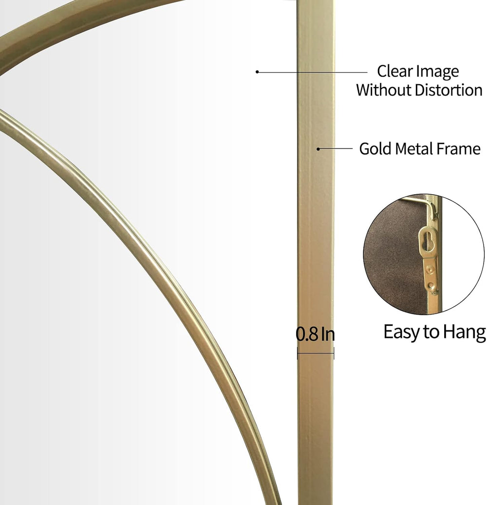 Gold Rectangle Wall Mirror with Metal Frame,Decorative Wall Mirror Set,Hangin...