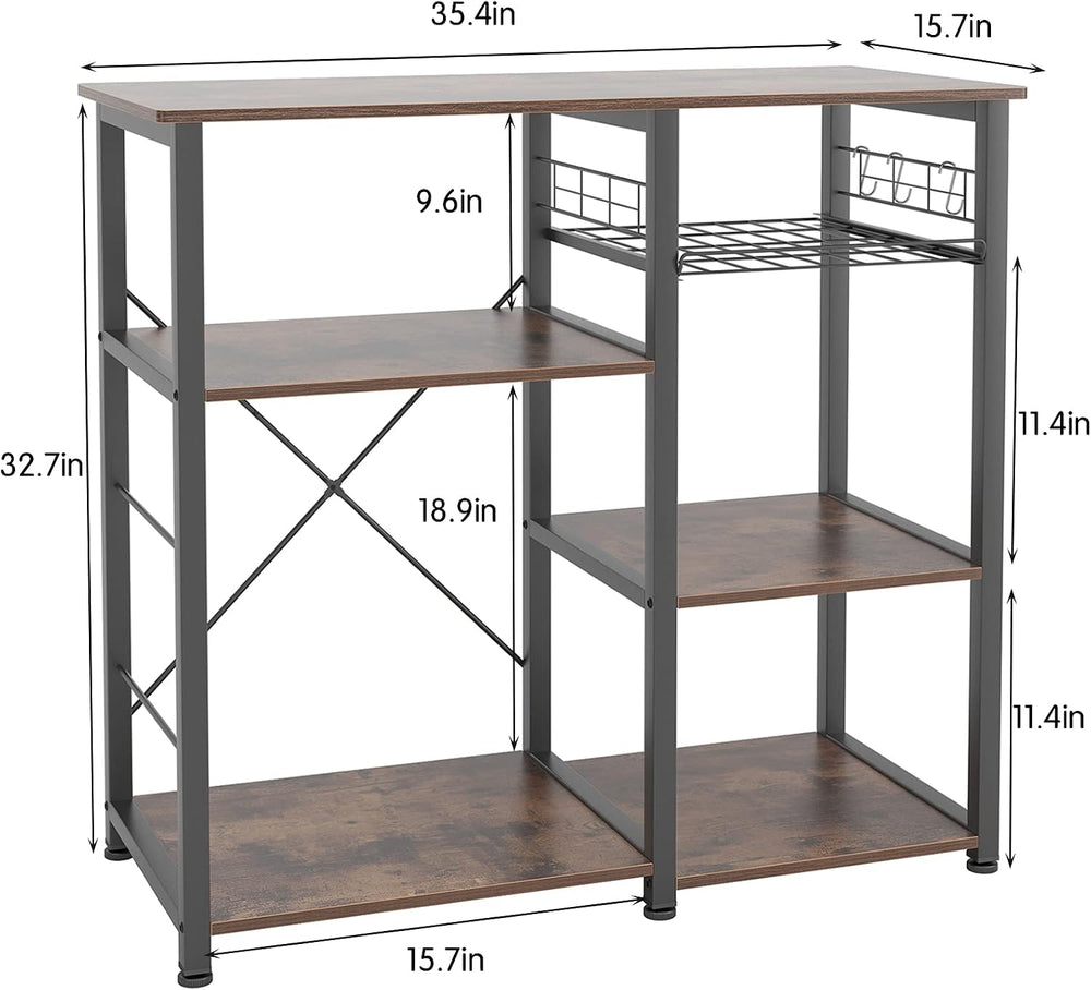 DlandHome Kitchen Bakers Rack with Storage Stand for Kitchen, Industrial Kitc...