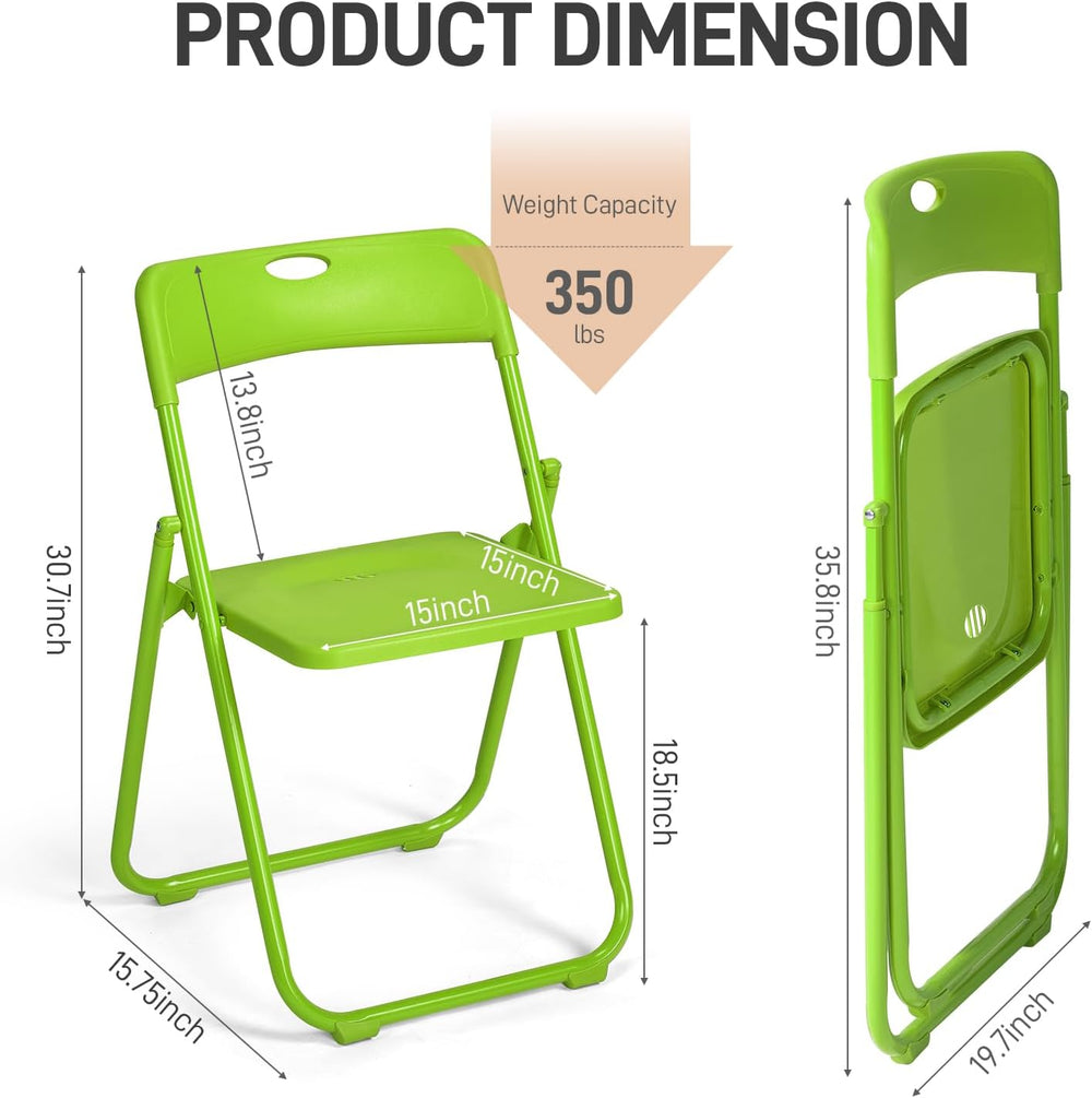 Karl home 4 PCS Plastic Folding Chair, Lightweight Foldable Chair, Green | 30...