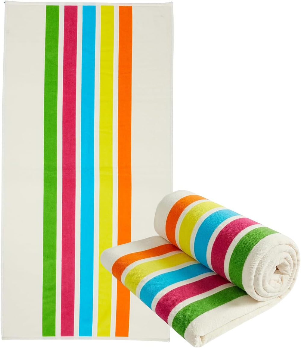 Loon & Lake Luxury Beach Towels Set of 2 - Retro Stripes | | 2 Pack 30&qu...