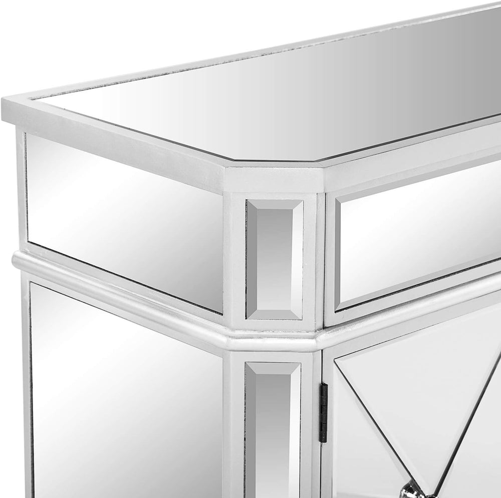 VINGLI Mirrored Cabinet, Mirrored Nightstand, Mirrored Dresser Accent Chest, ...