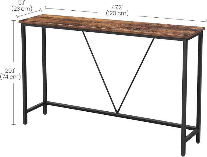 VASAGLE Console Sofa Table, Narrow Entryway Table, for Living Room, Bedroom, ...