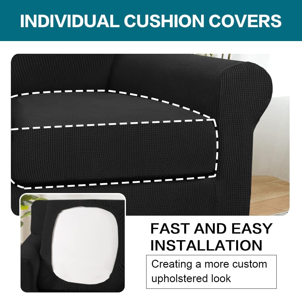 Turquoize 2 Piece Chair Covers Chair Slipcovers for Living Room Armchair Couc...