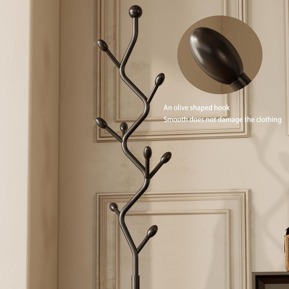 Tree-shaped coat rack stand,Metal coat tree with 8 Hooks and sturdy cast iron...