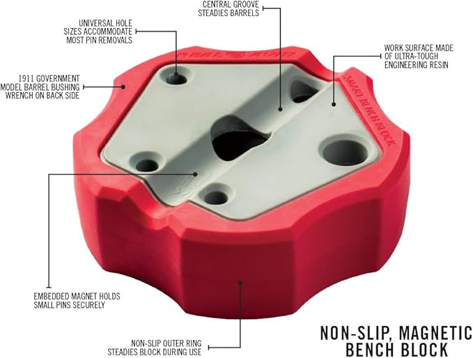 Real Avid Roll Pin Punch Set & Hammer + Non-Slip Magnetic Bench Block | 10