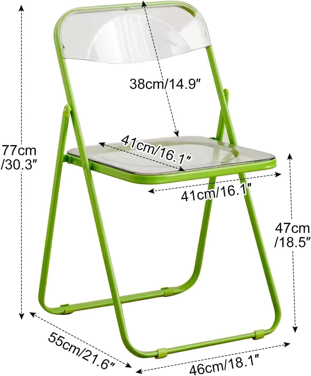 Acrylic Folding Chairs, Clear Foldable and Stackable, PVC Plastic Panel &...