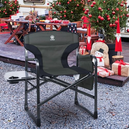 EVER ADVANCED Lightweight Aluminum Director Camping Chair, 350 lb Capacity