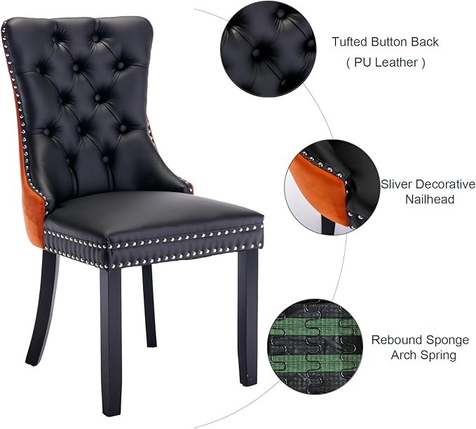 Dining Room Chairs Set of 4, Upholstered Tufted Dining Chairs with High Back,...