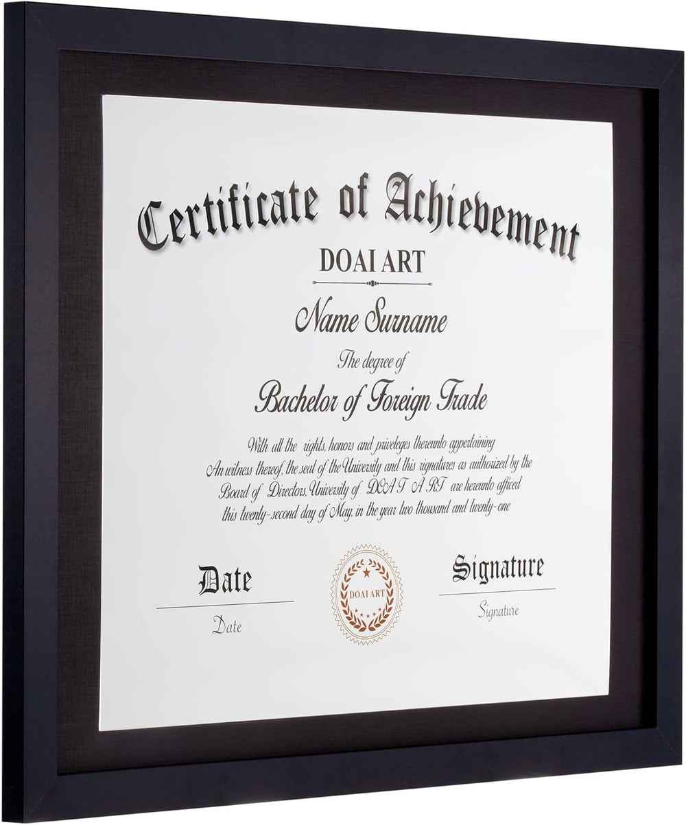 DOAI ART Diploma Frame 14x17 with Mat Classic Black HD Glass,Black