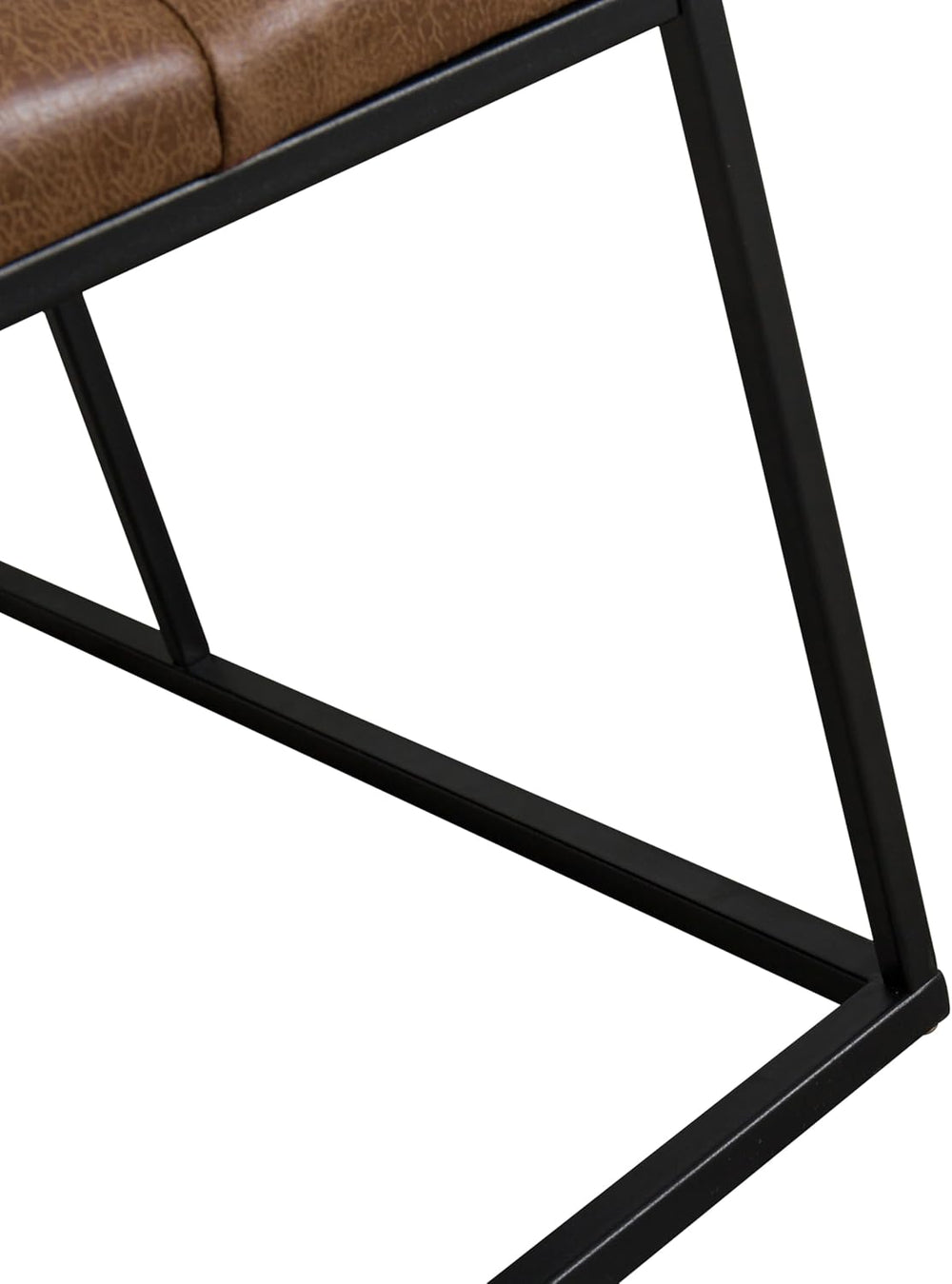 HomePop 58" Large Upholstered Bench - Light Brown PU Leather