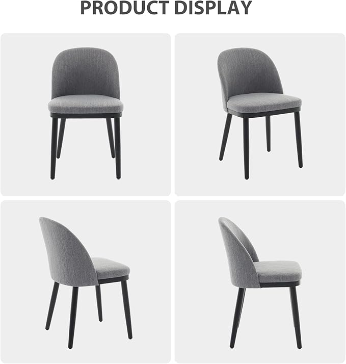 Upholstered Dining Chairs Set of 2,Modern Fabric Kitchen Side Chairs with Thi...