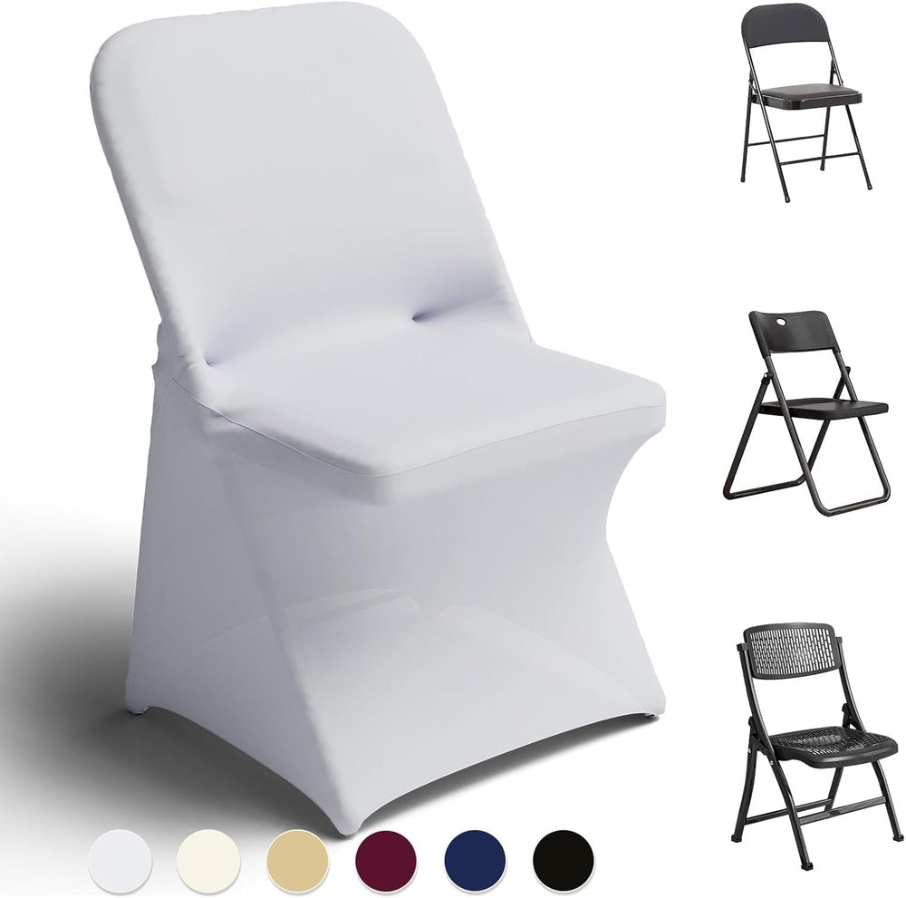 Trlyc White Spandex Chair Covers 100 Pcs for Wedding Party