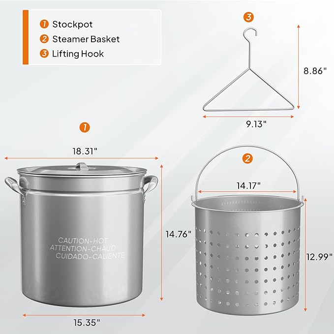 ROVSUN 50-Quart Stainless Steel Turkey Fryer & Seafood Boil Pot